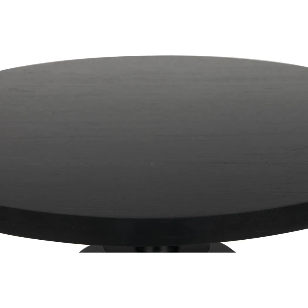 Noir Corum Wood Black Round Dining Table