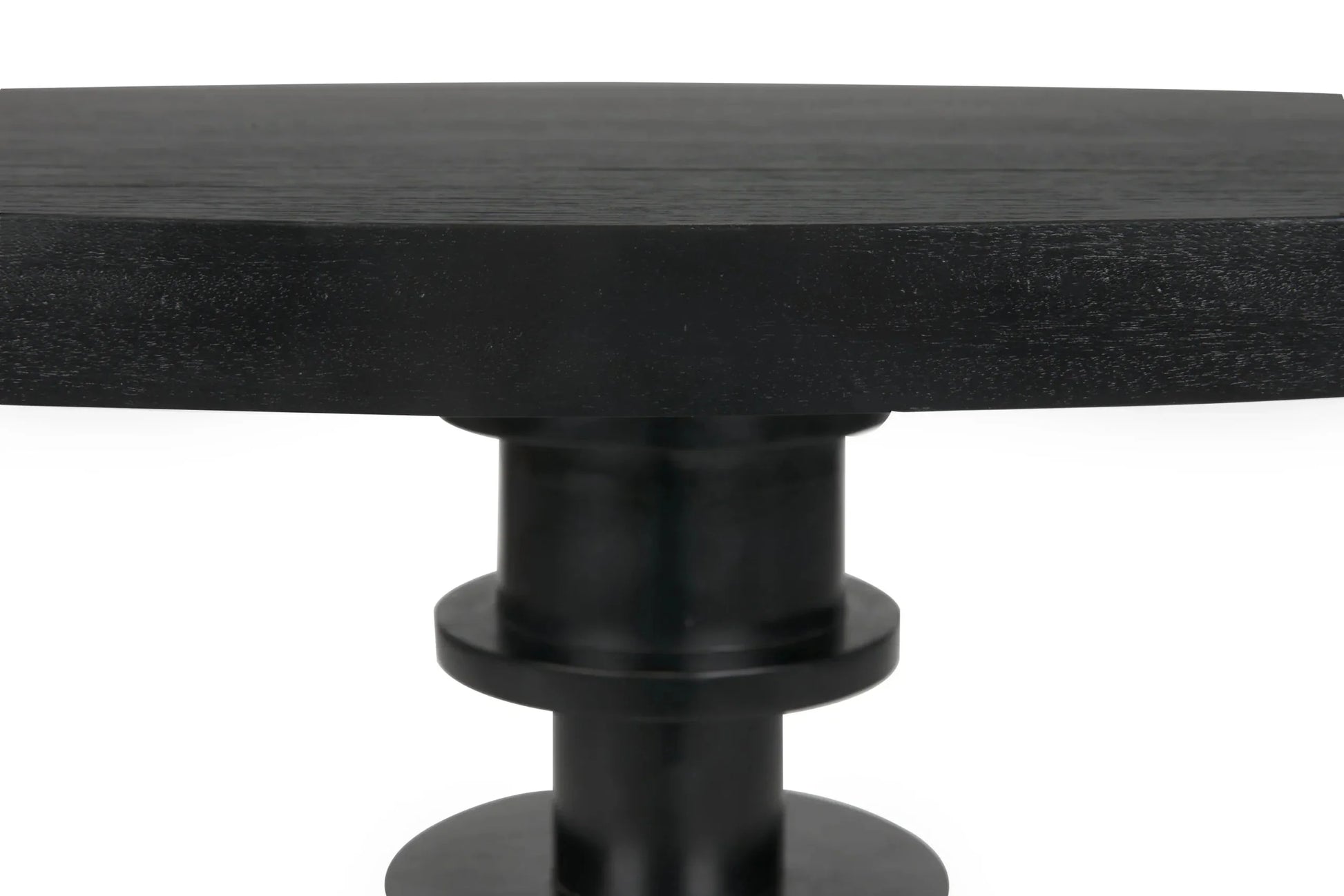 Corum Wood Black Round Dining Table-Dining Tables-Noir-Sideboards and Things