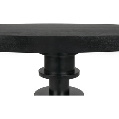 Noir Corum Wood Black Round Dining Table