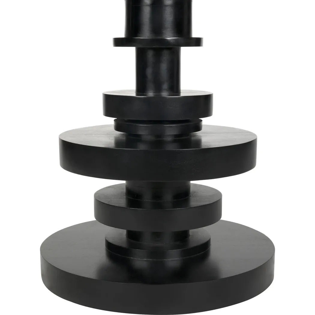 Noir Corum Wood Black Round Dining Table