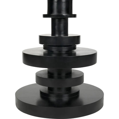Noir Corum Wood Black Round Dining Table