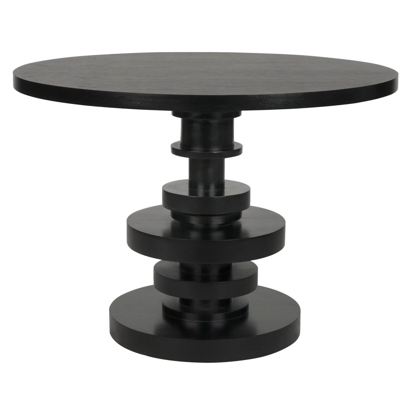 Corum Wood Black Round Dining Table-Dining Tables-Noir-Sideboards and Things