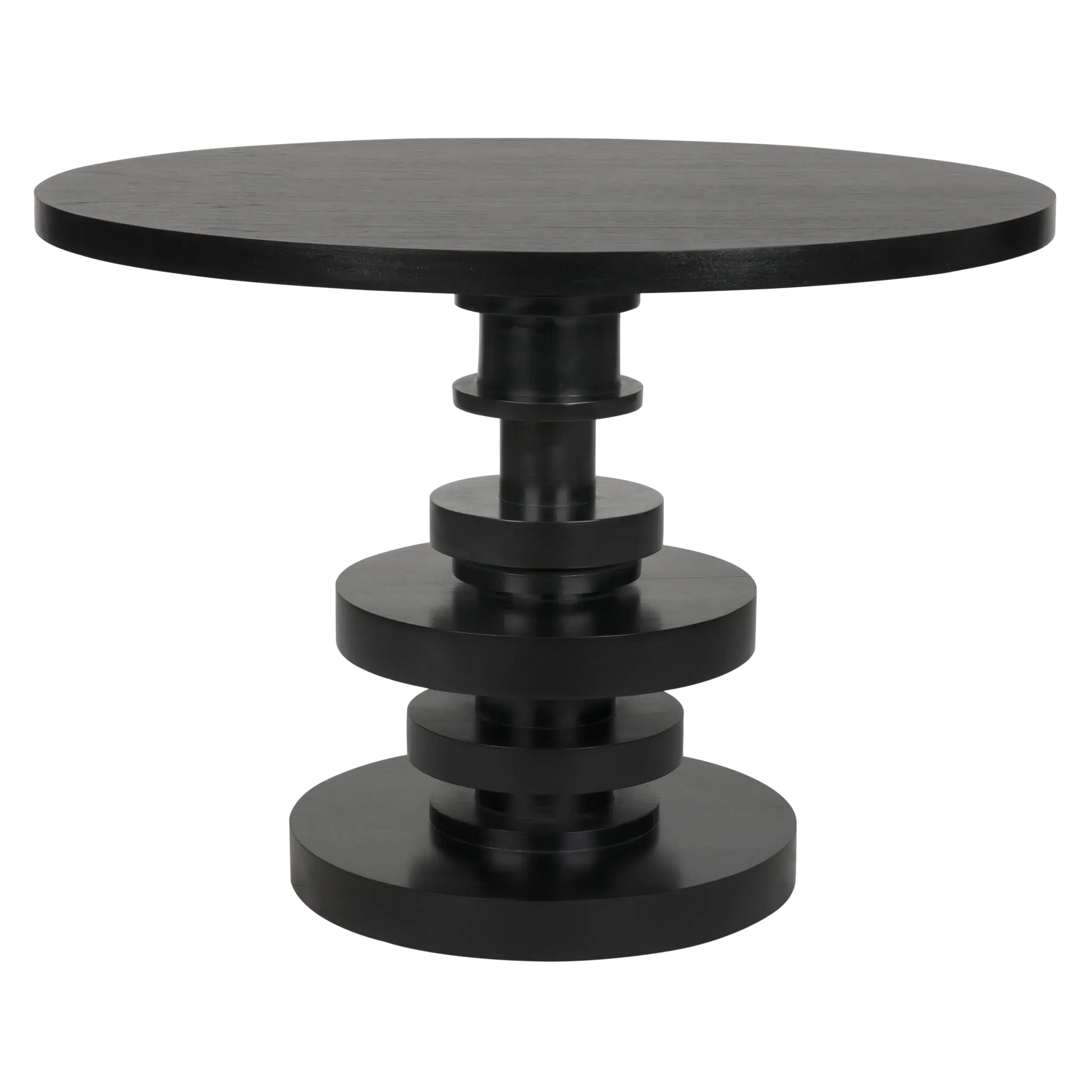 Corum Wood Black Round Dining Table-Dining Tables-Noir-Sideboards and Things