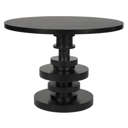 Corum Wood Black Round Dining Table-Dining Tables-Noir-Sideboards and Things