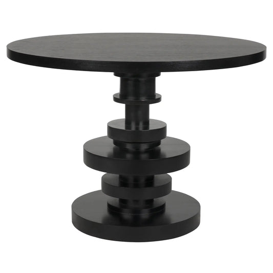 Corum Wood Black Round Dining Table-Dining Tables-Noir-Sideboards and Things