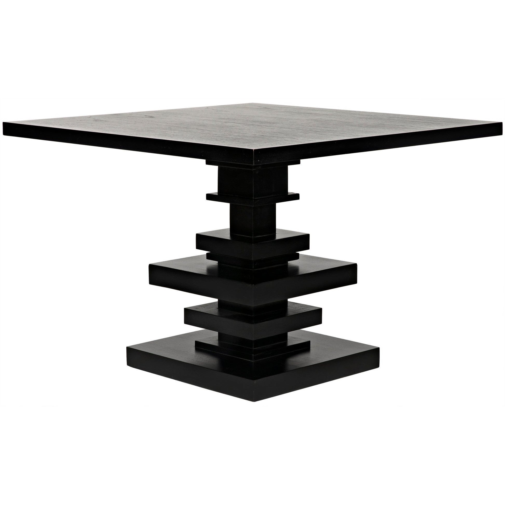 Corum Wood Black Square Dining Table-Dining Tables-Noir-Sideboards and Things