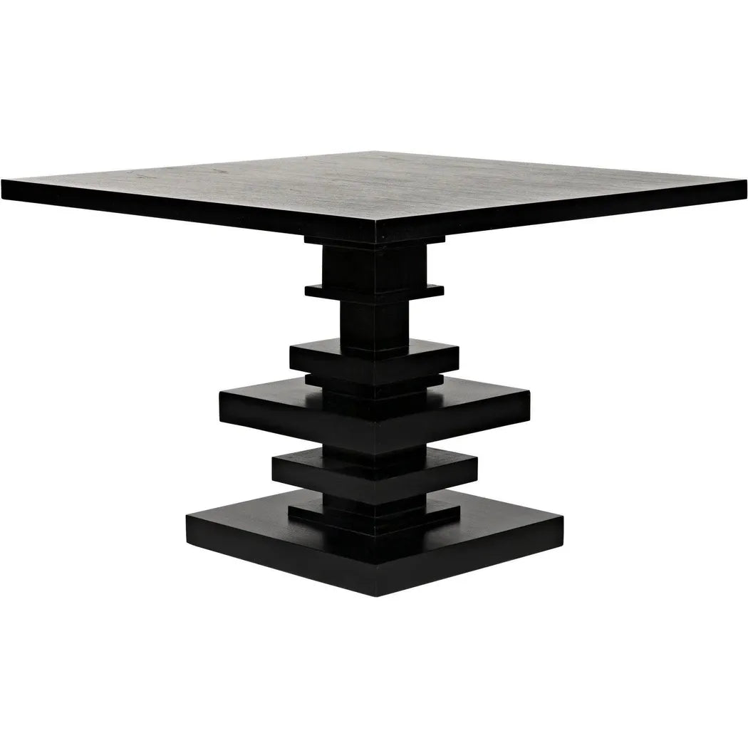 Noir Corum Wood Black Square Dining Table