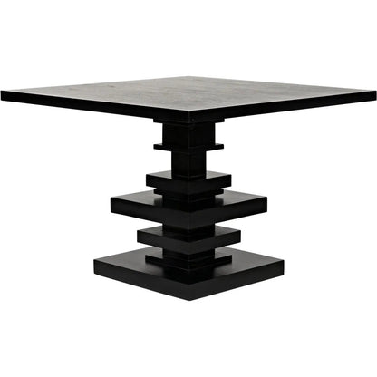 Noir Corum Wood Black Square Dining Table