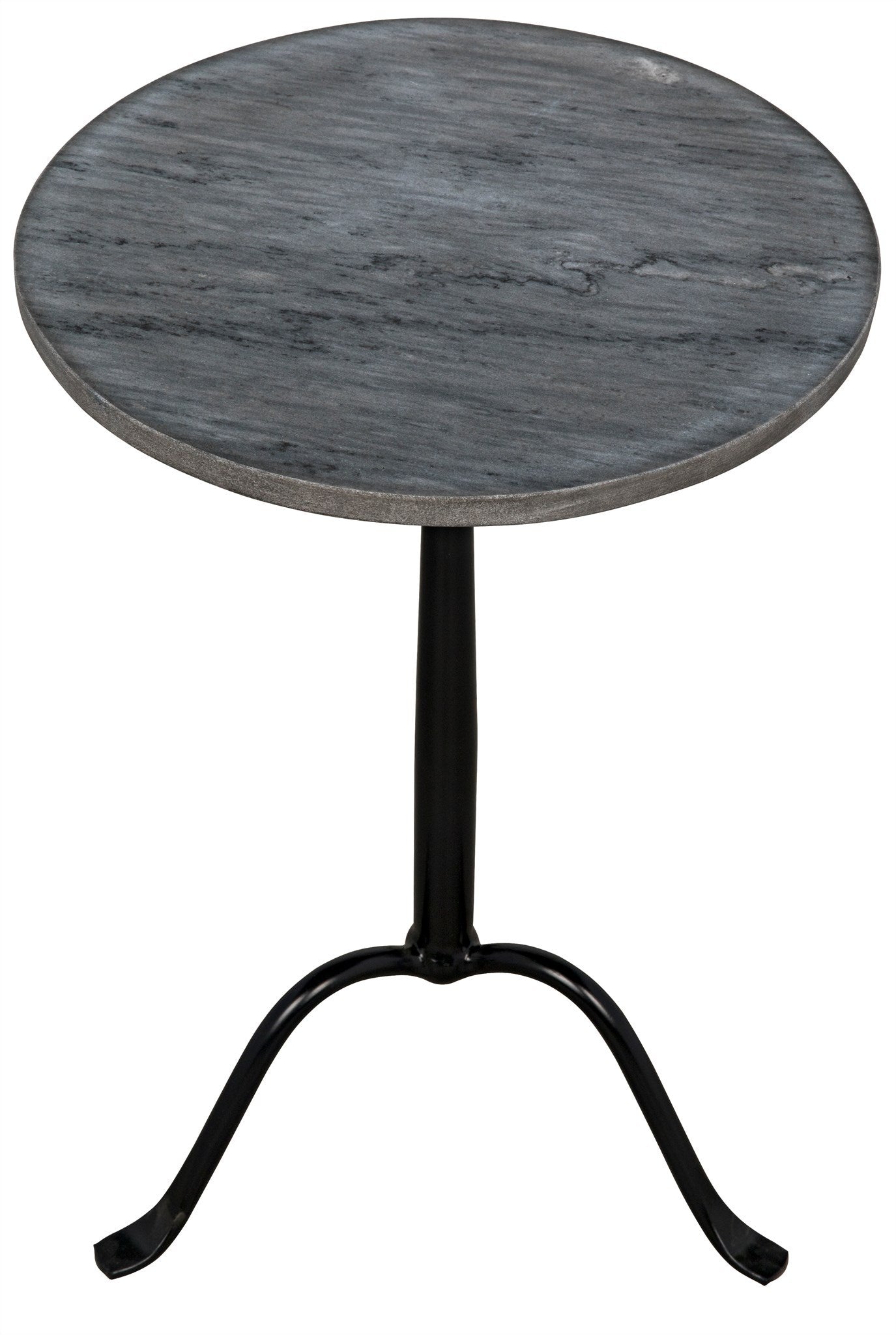 Cosmopolitan Steel and Marble Grey Round Side Table-Side Tables-Noir-Sideboards and Things