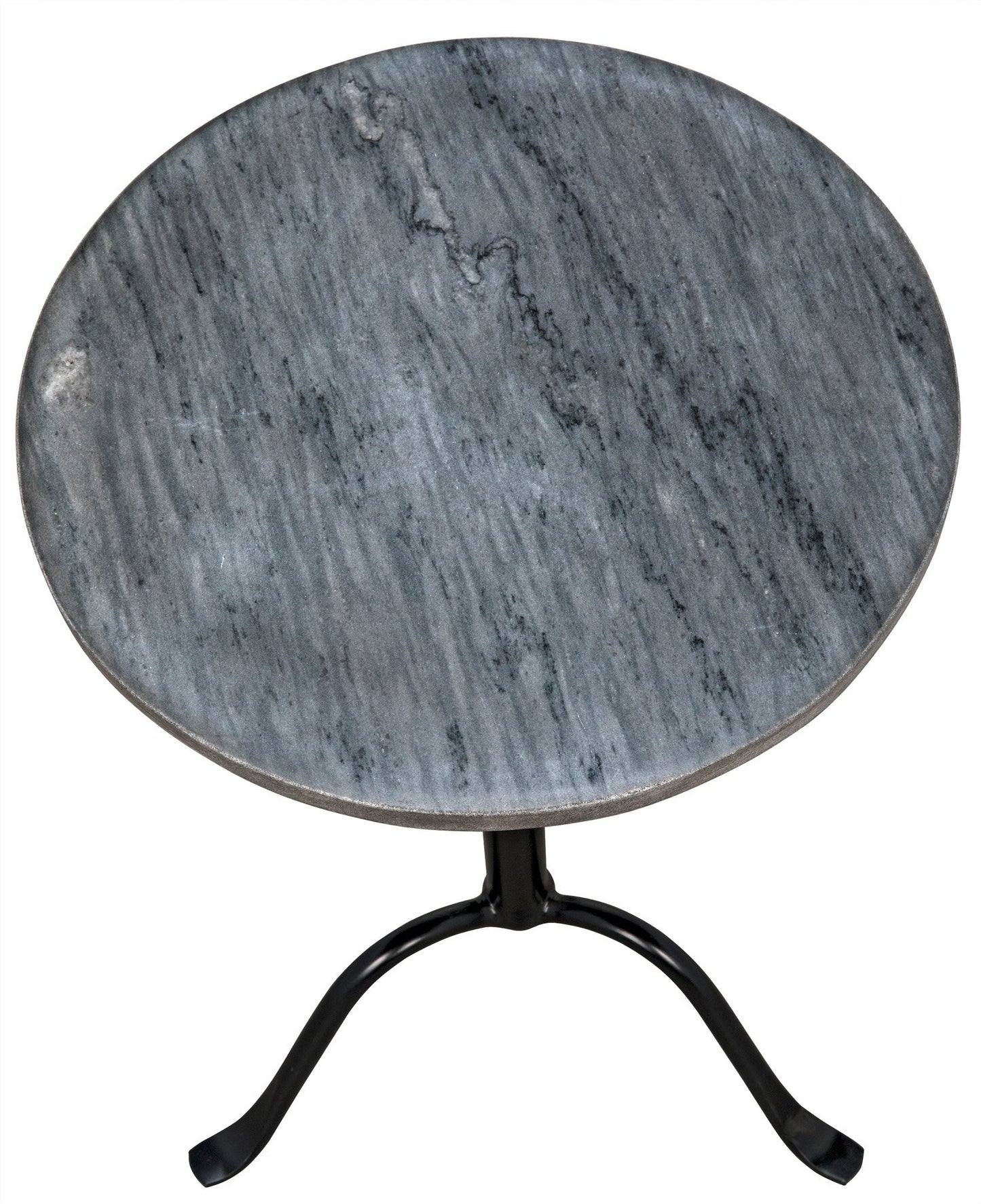 Cosmopolitan Steel and Marble Grey Round Side Table-Side Tables-Noir-Sideboards and Things