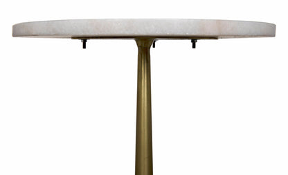 Cosmopolitan Steel and Marble White Round Side Table-Side Tables-Noir-Sideboards and Things