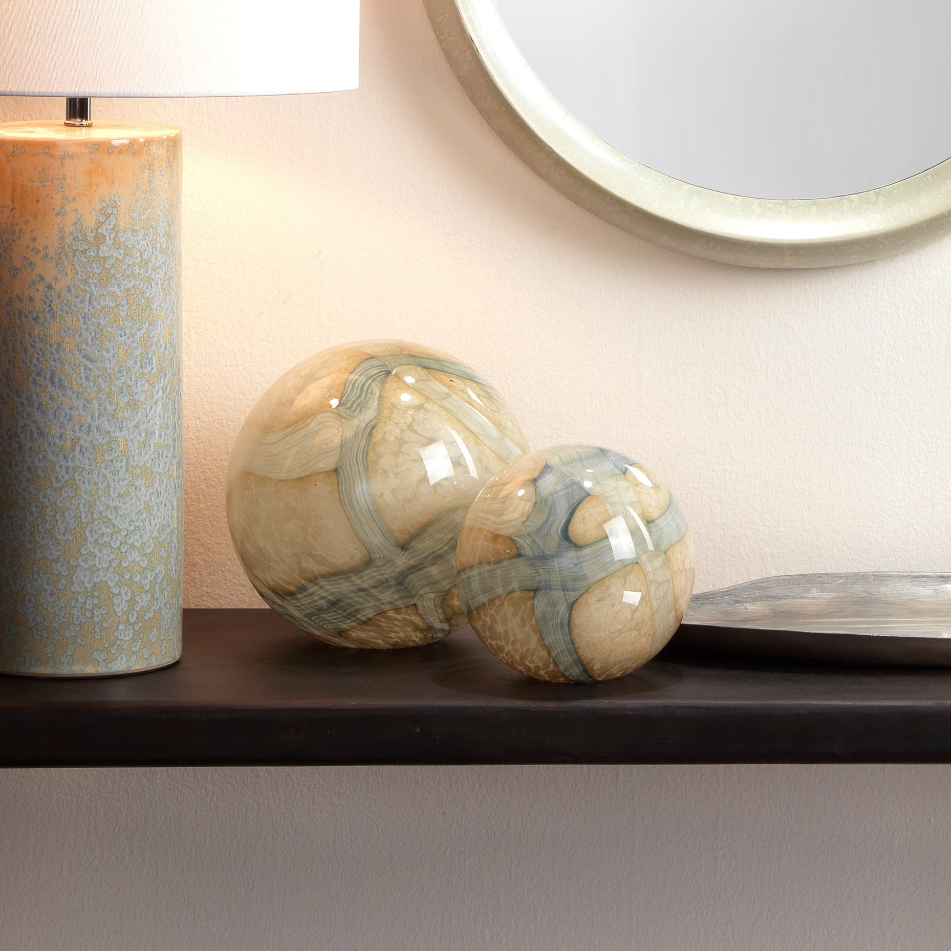 Cosmos Glass Balls - Blue-Statues & Sculptures-Jamie Young-Sideboards and Things