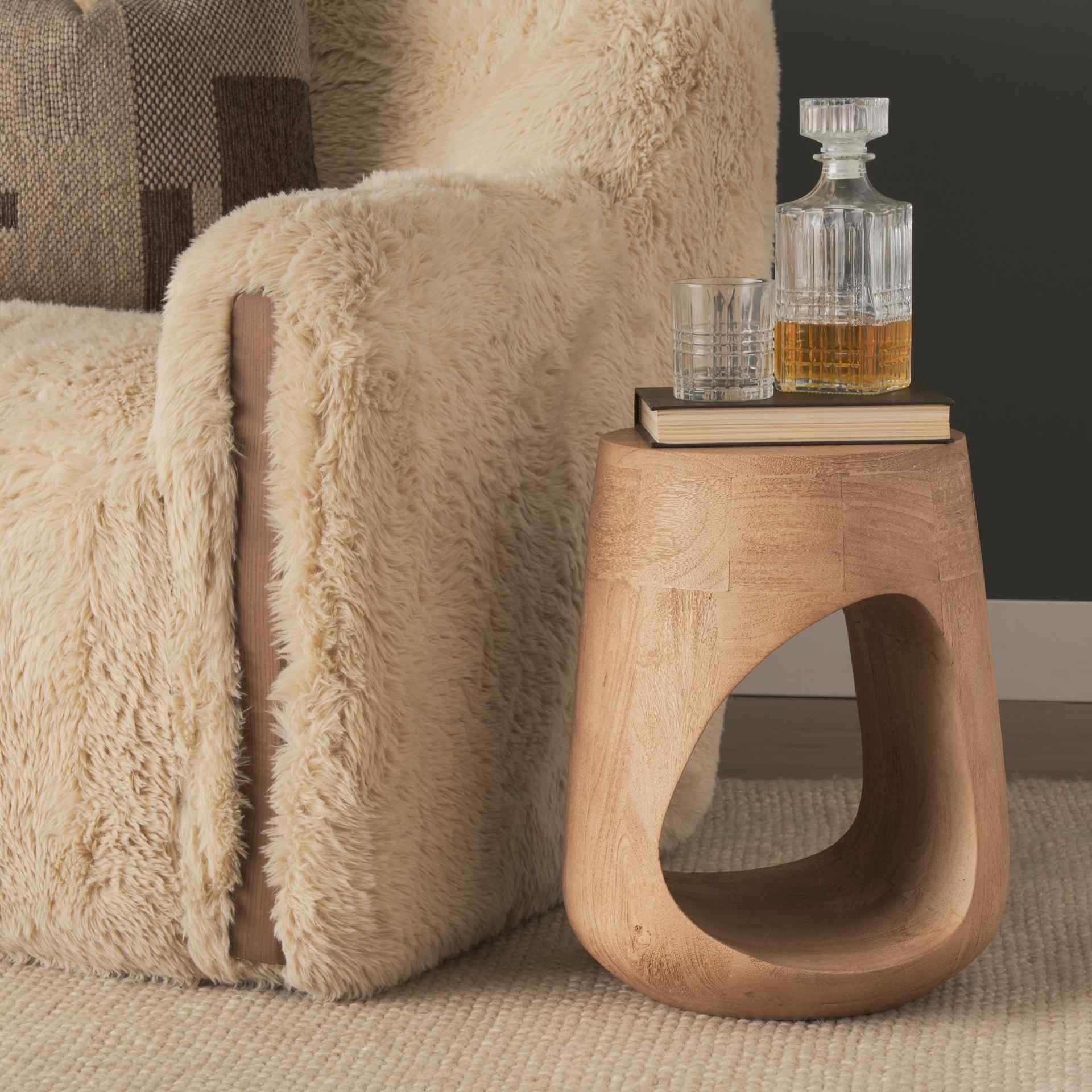 Mercana Cove Wooden Sculptural Side Table