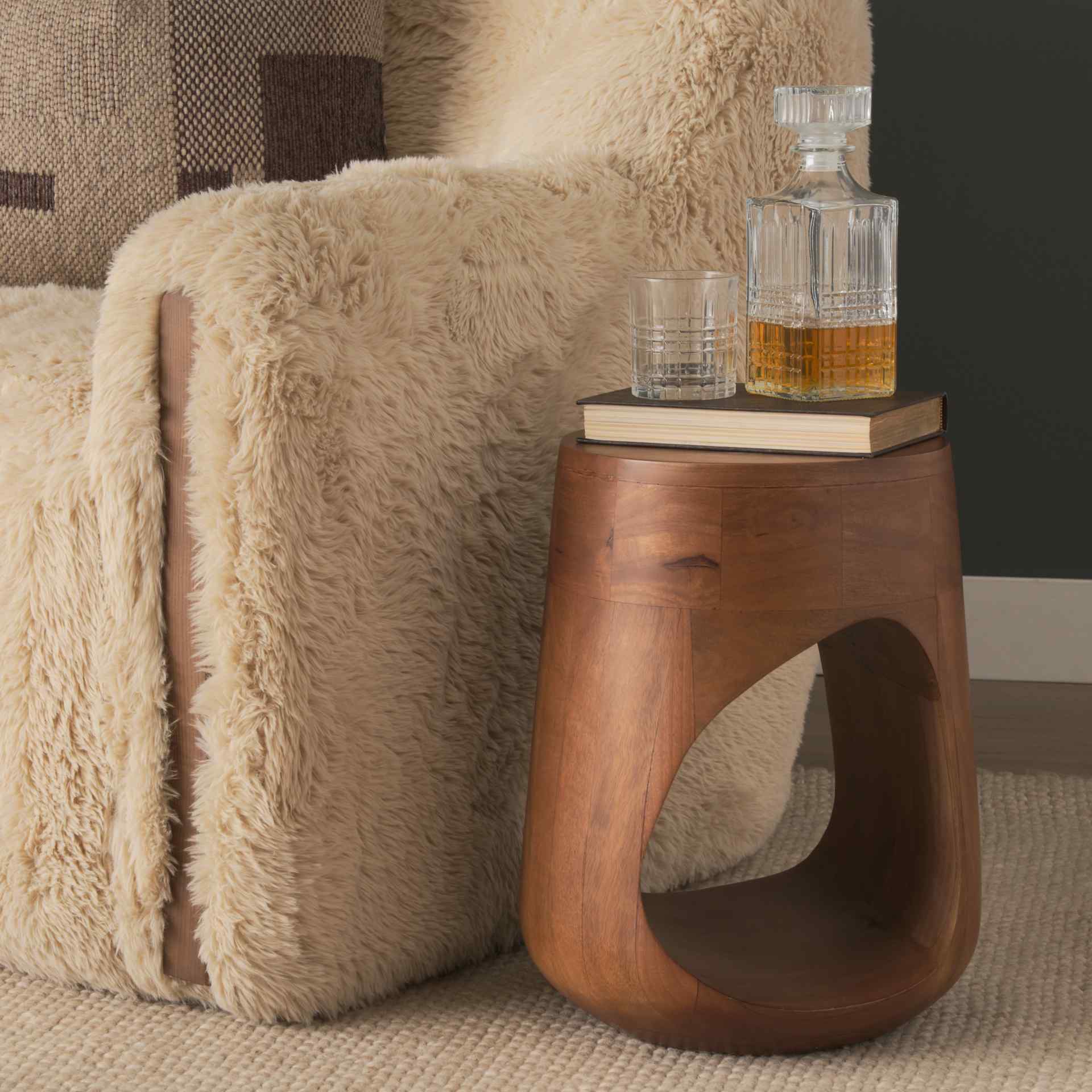 Mercana Cove Wooden Sculptural Side Table