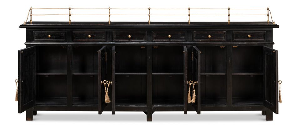 Covent Gardens Sideboard Ebony-Sideboards-Sarreid-LOOMLAN