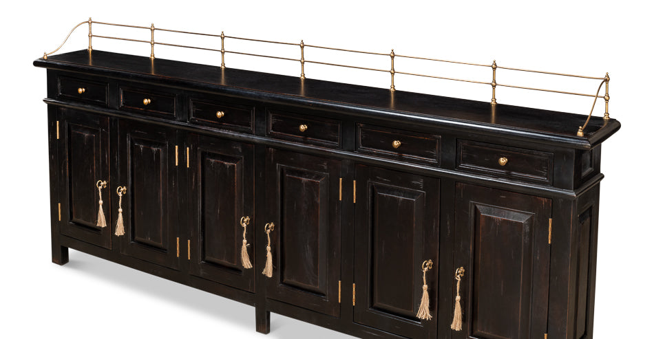 Covent Gardens Sideboard Ebony-Sideboards-Sarreid-LOOMLAN