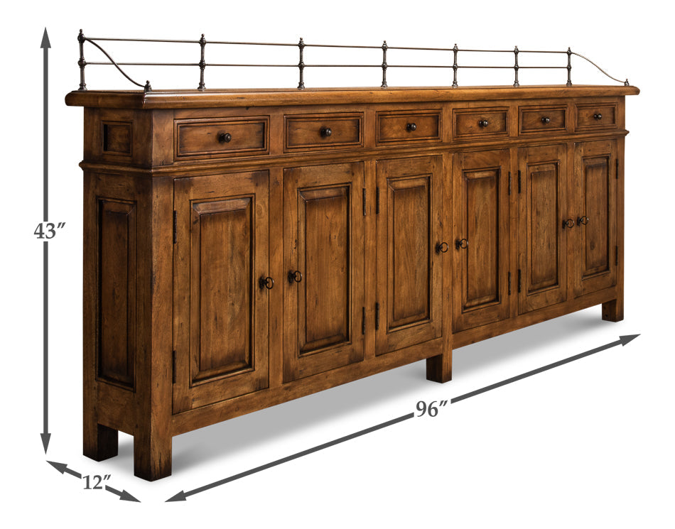 Covent Gardens Sideboard Fruitwood-Sideboards-Sarreid-LOOMLAN