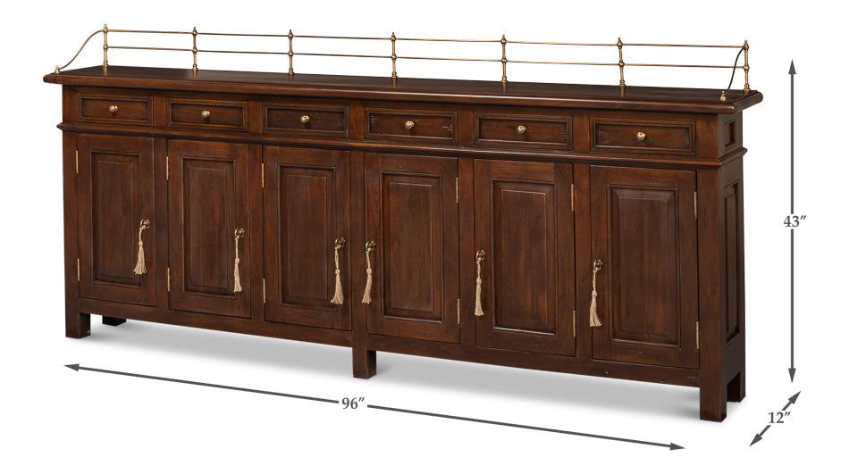 Covent Gardens Sideboard Walnut-Sideboards-Sarreid-LOOMLAN