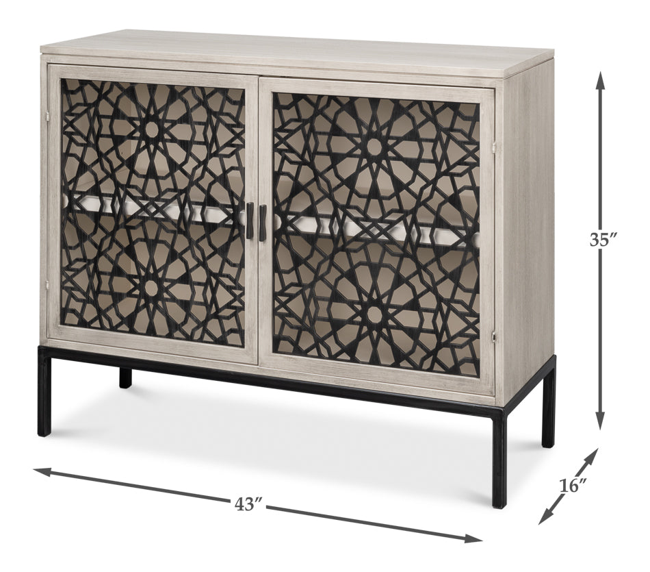 Covet Door Two Tone Accent Cabinet-Accent Cabinets-Sarreid-LOOMLAN