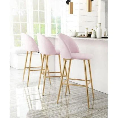 Cozy Bar Chair Pink Bar Stools LOOMLAN By Zuo Modern