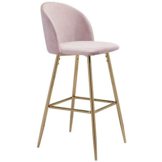 Cozy Bar Chair Pink Bar Stools LOOMLAN By Zuo Modern