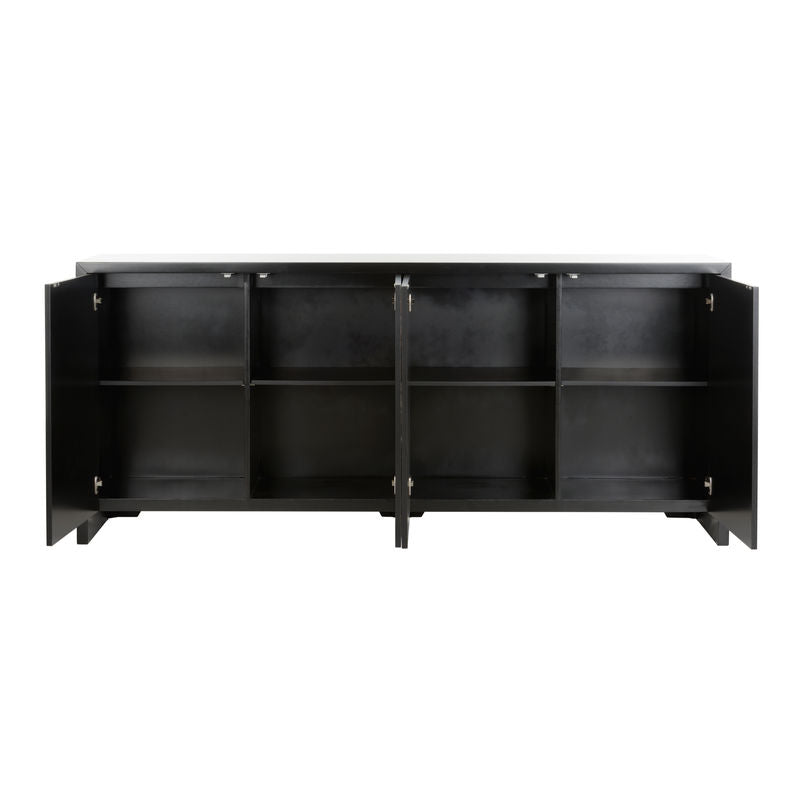Chelsea House Crane Hand Painted Mural Design Black Sideboard