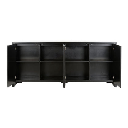 Chelsea House Crane Hand Painted Mural Design Black Sideboard