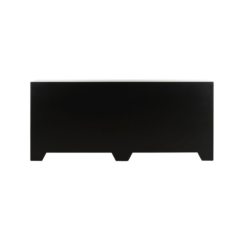 Chelsea House Crane Hand Painted Mural Design Black Sideboard
