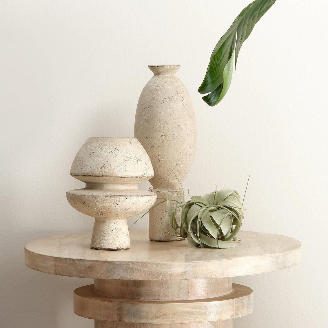 Cream Ceramic Foundation Decorative Vase Vases & Jars Sideboards and Things By Jamie Young