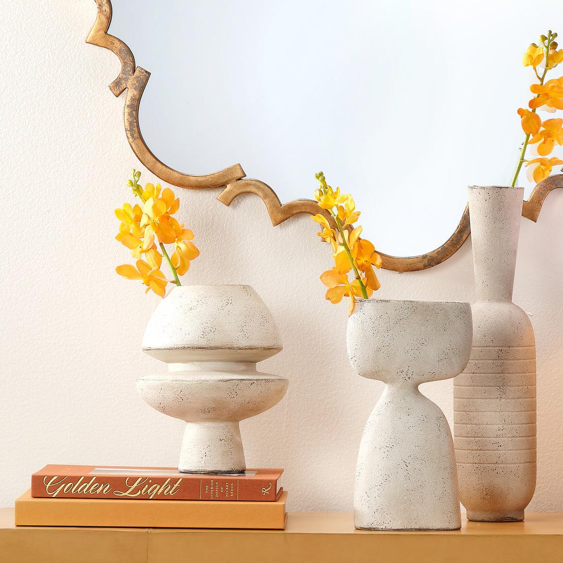 Cream Ceramic Foundation Decorative Vase Vases & Jars Sideboards and Things By Jamie Young