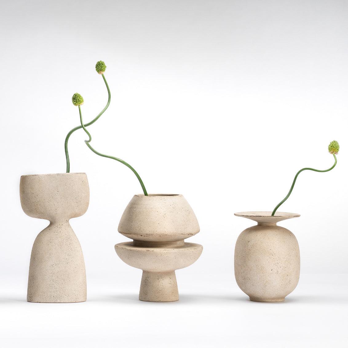 Cream Ceramic Foundation Decorative Vase Vases & Jars Sideboards and Things By Jamie Young