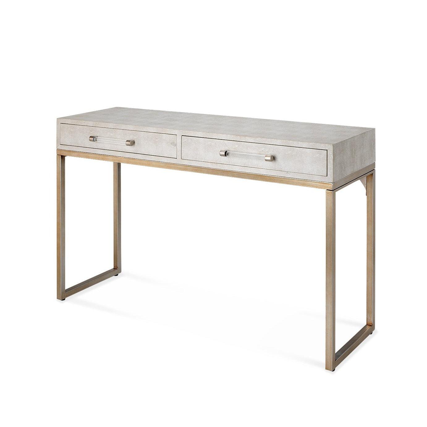 Cream Faux Patterned Leather Iron Kain Console Console Tables Sideboards and Things By Jamie Young