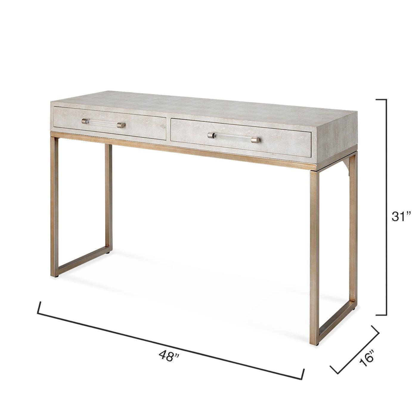 Cream Faux Patterned Leather Iron Kain Console Console Tables Sideboards and Things By Jamie Young