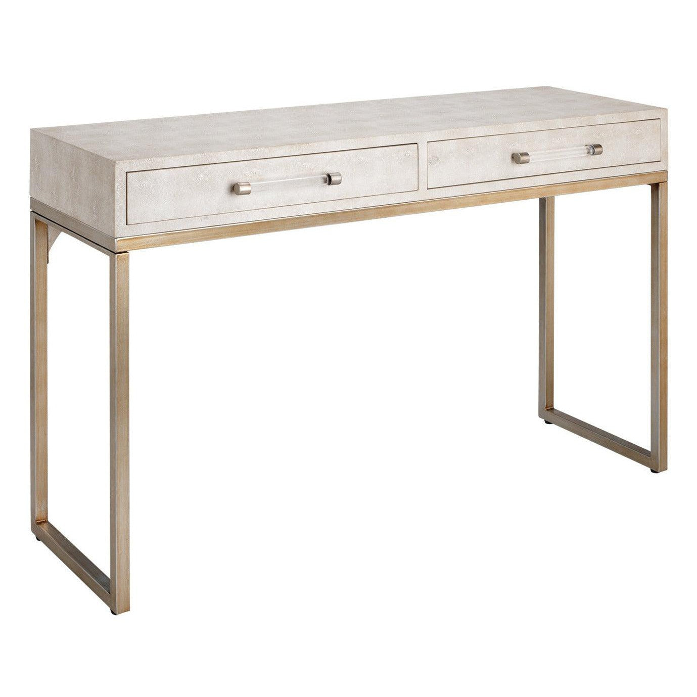 Cream Faux Patterned Leather Iron Kain Console Console Tables Sideboards and Things By Jamie Young