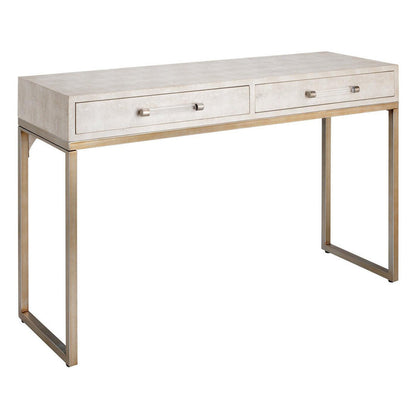 Cream Faux Patterned Leather Iron Kain Console Console Tables Sideboards and Things By Jamie Young