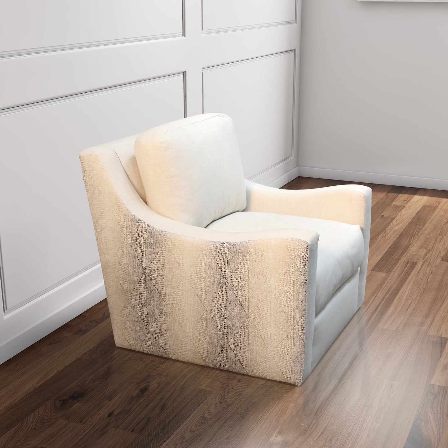 Cream Swivel Club Chair Sophie Zion Hot & Bae Porcelain-Club Chairs-Peninsula Home-LOOMLAN