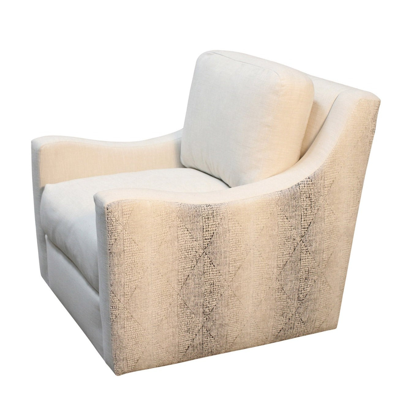 Cream Swivel Club Chair Sophie Zion Hot & Bae Porcelain-Club Chairs-Peninsula Home-LOOMLAN