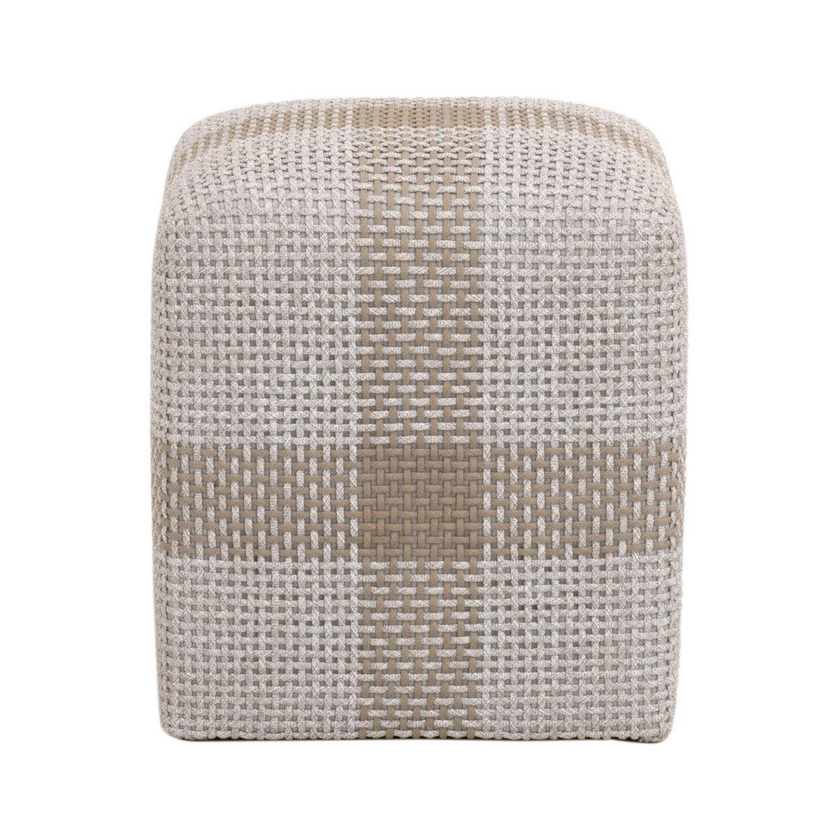 Cross Accent Cube Taupe Stripe-Ottomans-Essentials For Living-Sideboards and Things