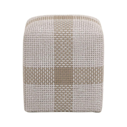 Cross Accent Cube Taupe Stripe-Ottomans-Essentials For Living-Sideboards and Things