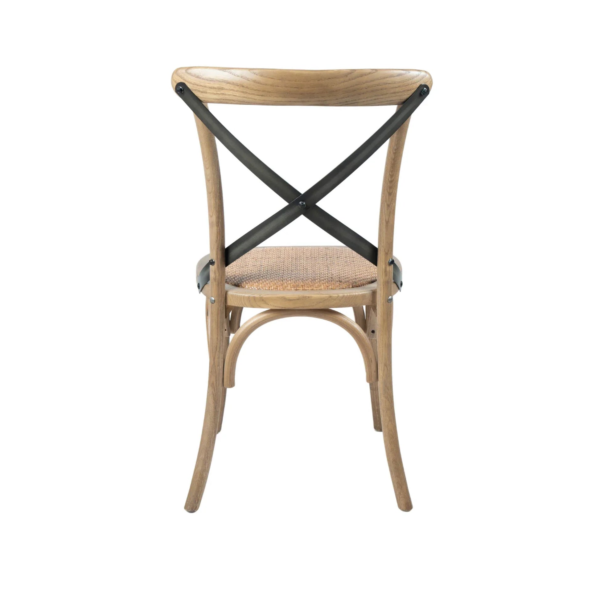 LH Home Cross Back Dining Chair With Rattan Seat 2PC