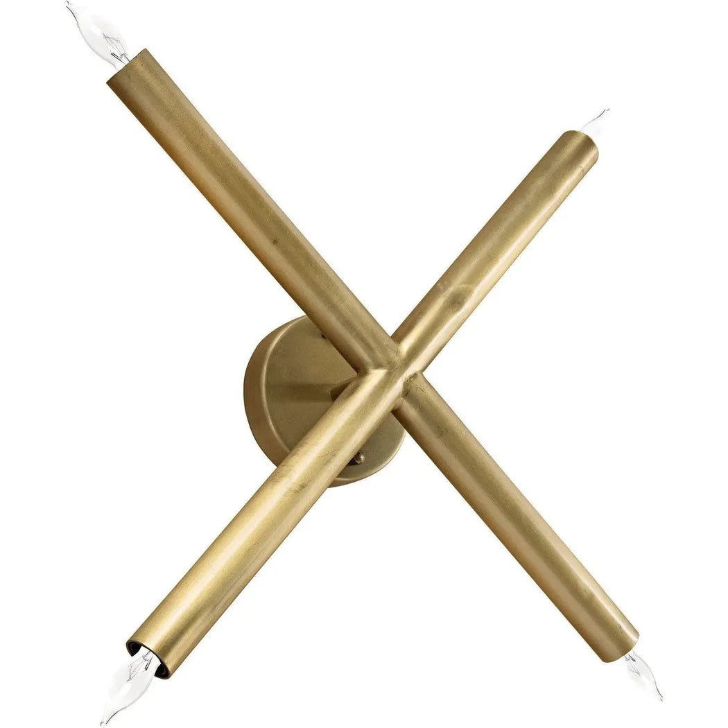 Cross Metal Sconce With Brass Finish