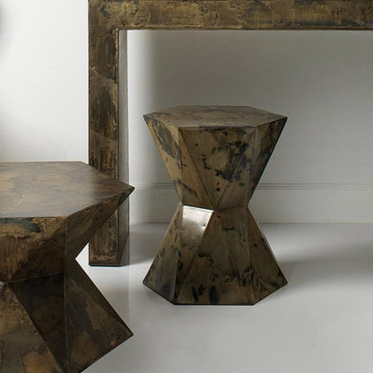 Crown Small Patina Metal Mid Century Modern Side Table Side Tables Sideboards and Things By Jamie Young