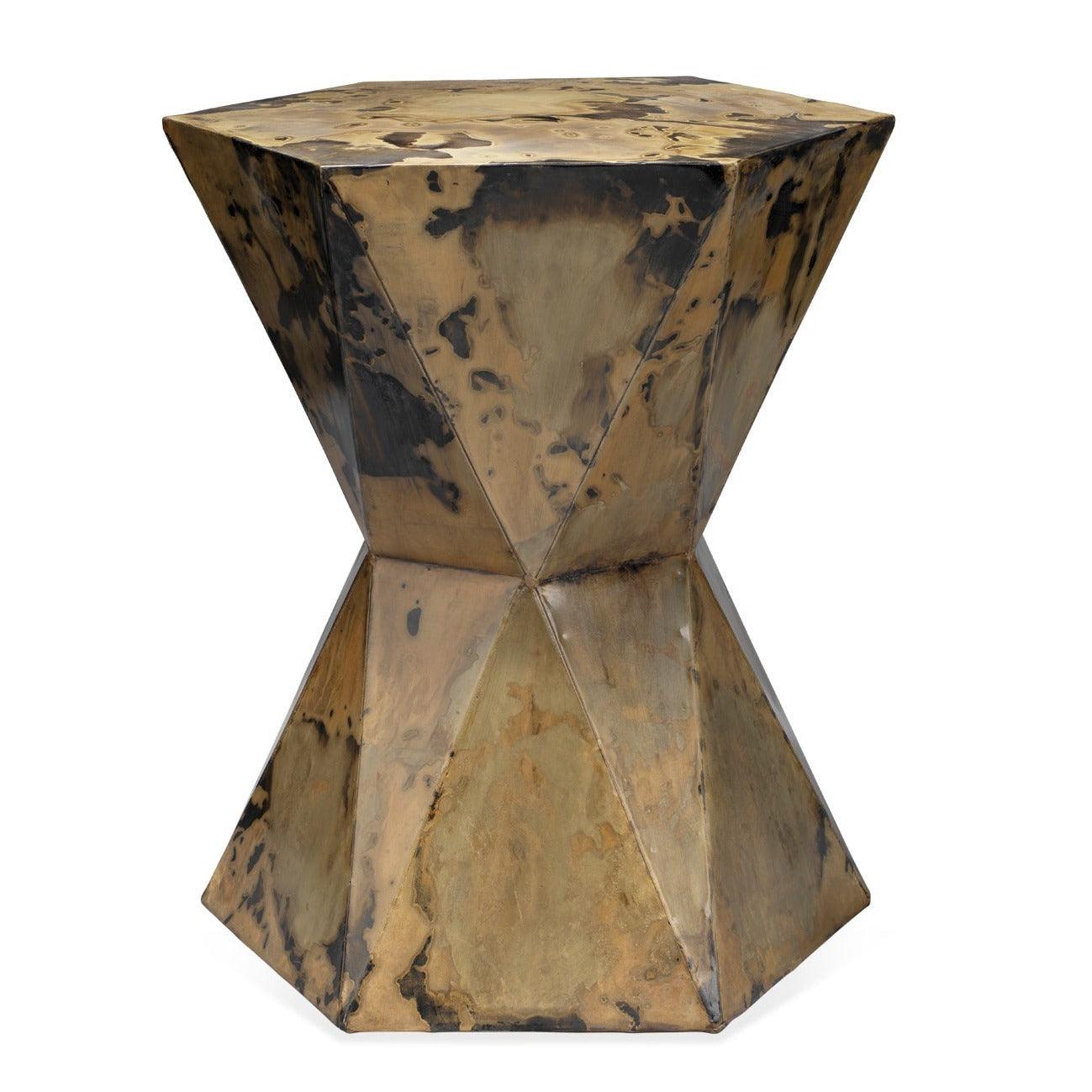 Crown Small Patina Metal Mid Century Modern Side Table Side Tables Sideboards and Things By Jamie Young