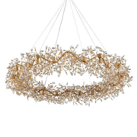 Crystal Bud Grande Ring Chandelier-Chandeliers-Currey & Co-Sideboards and Things