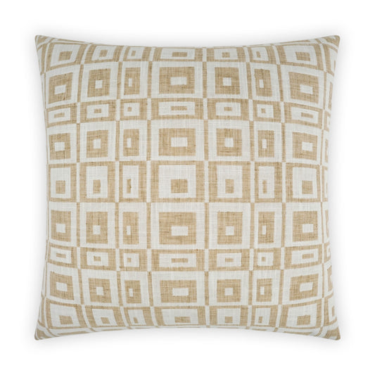 D.V. Kap Cubic White Brown Throw Pillow With Insert
