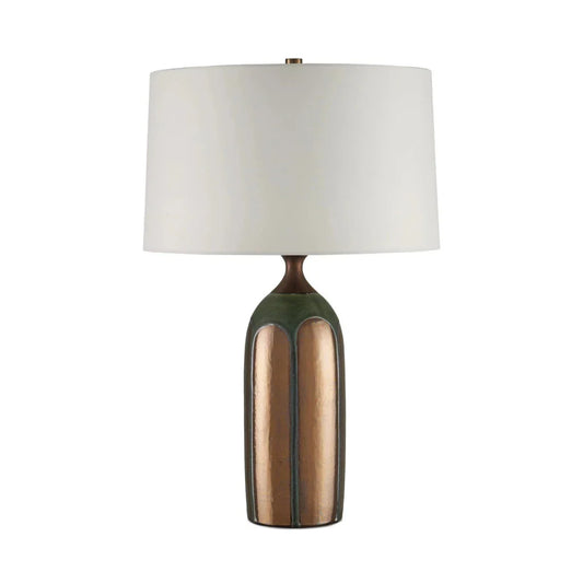 Cuprum Ceramic Green And Copper Table Lamp