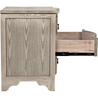 Noir Curved Front Wood Rectangle Side Table