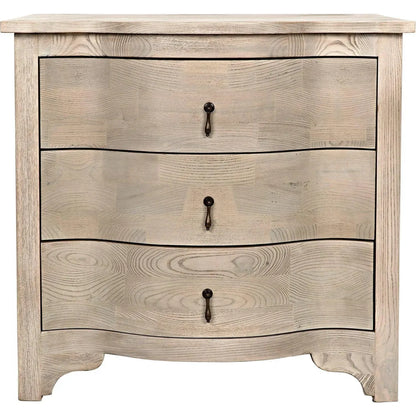 Noir Curved Front Wood Rectangle Side Table