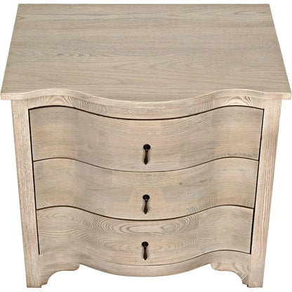 Noir Curved Front Wood Rectangle Side Table