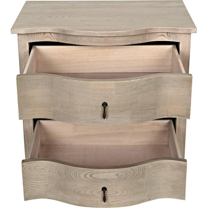 Noir Curved Front Wood Rectangle Side Table